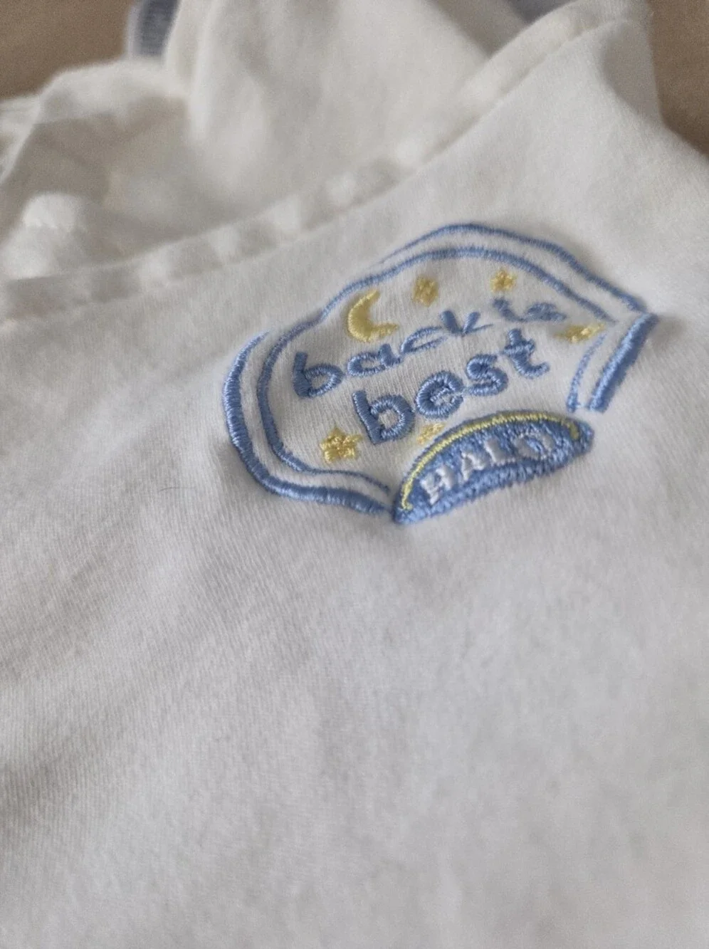 Halo Baby Sleep Sack Swaddles White with Gray Star And Solid Cream